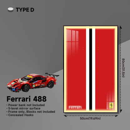 Premium Wall Mount Display Frame for LEGO® Technic™ Ferrari 488 GTE 42125 - brickzonehub