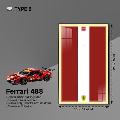 Premium Wall Mount Display Frame for LEGO® Technic™ Ferrari 488 GTE 42125 - brickzonehub