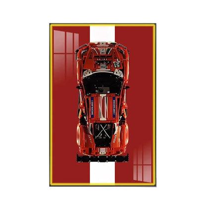 Premium Wall Mount Display Frame for LEGO® Technic™ Ferrari 488 GTE 42125 - brickzonehub