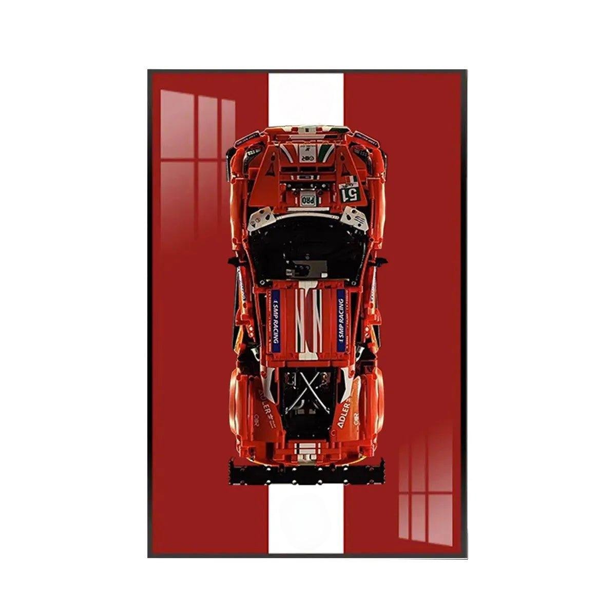 Premium Wall Mount Display Frame for LEGO® Technic™ Ferrari 488 GTE 42125 - brickzonehub