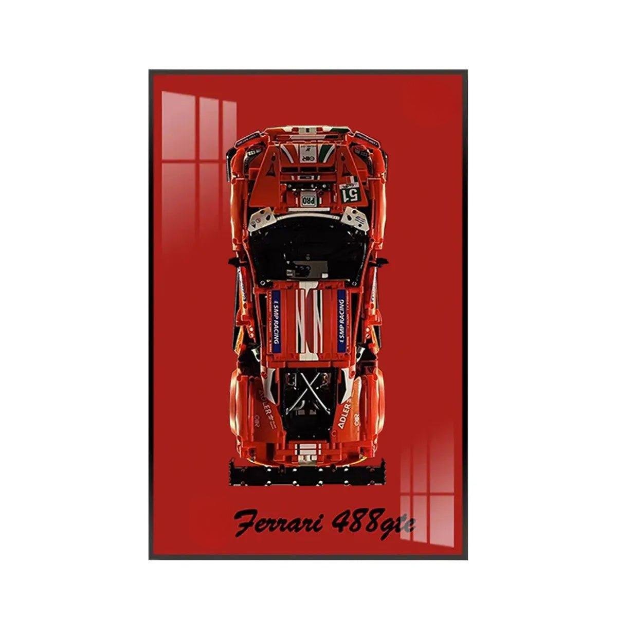 Premium Wall Mount Display Frame for LEGO® Technic™ Ferrari 488 GTE 42125 - brickzonehub