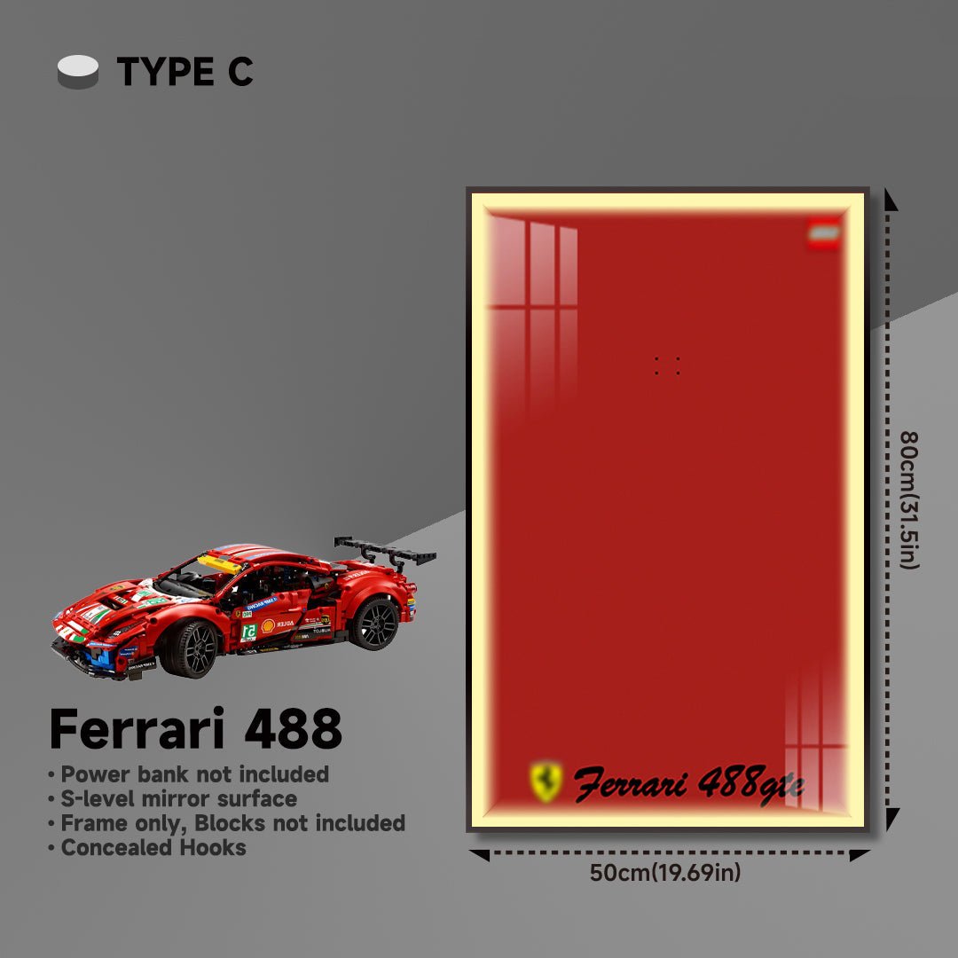 Premium Wall Mount Display Frame for LEGO® Technic™ Ferrari 488 GTE 42125 - brickzonehub