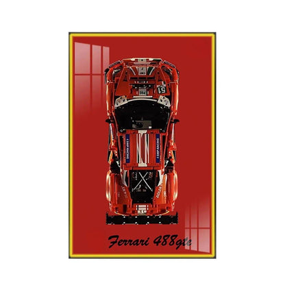 Premium Wall Mount Display Frame for LEGO® Technic™ Ferrari 488 GTE 42125 - brickzonehub