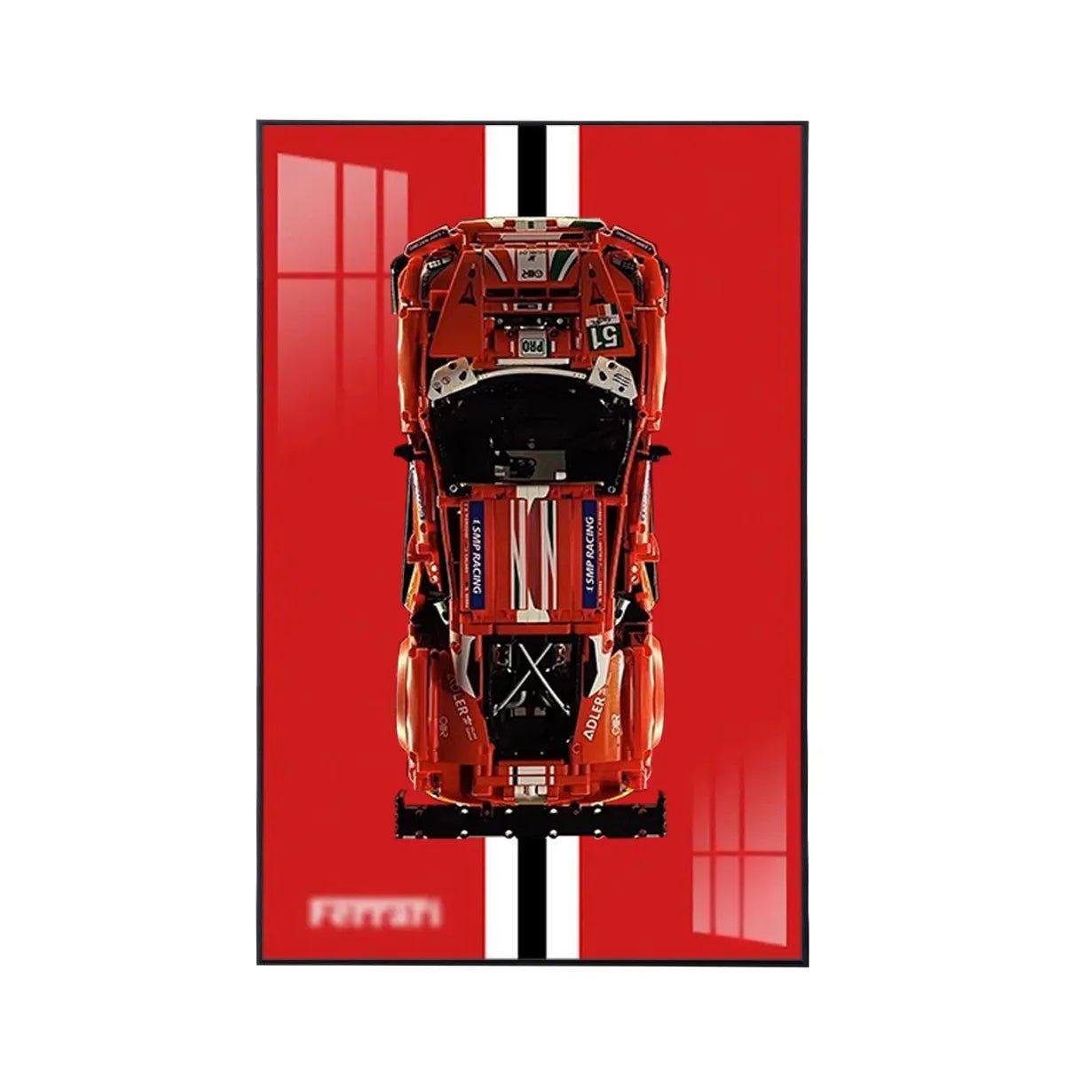 Premium Wall Mount Display Frame for LEGO® Technic™ Ferrari 488 GTE 42125 - brickzonehub