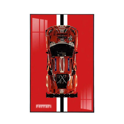 Premium Wall Mount Display Frame for LEGO® Technic™ Ferrari 488 GTE 42125 - brickzonehub