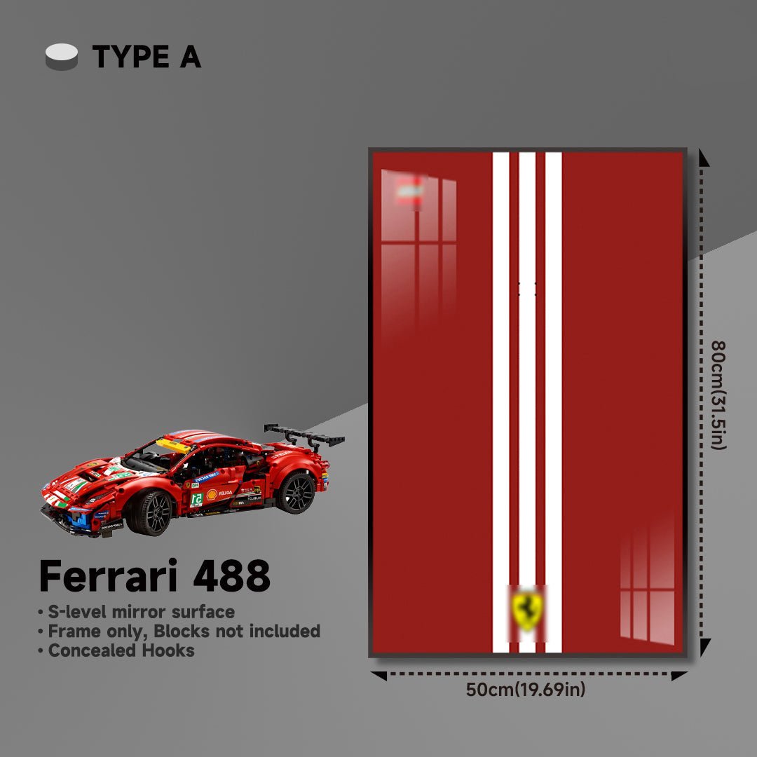 Premium Wall Mount Display Frame for LEGO® Technic™ Ferrari 488 GTE 42125 - brickzonehub