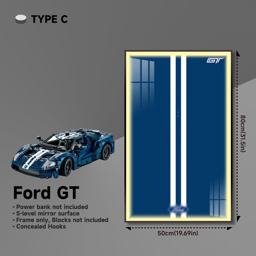 Premium Wall Mount Display Frame for LEGO® Technic™ Ford GT 42154 - brickzonehub