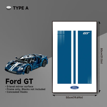 Premium Wall Mount Display Frame for LEGO® Technic™ Ford GT 42154 - brickzonehub