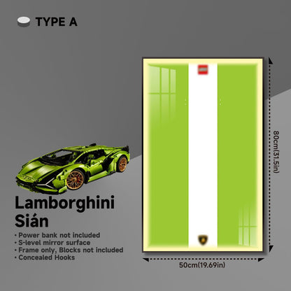 Premium Wall Mount Display Frame for LEGO® Technic™ Lamborghini Sian 42115 - brickzonehub