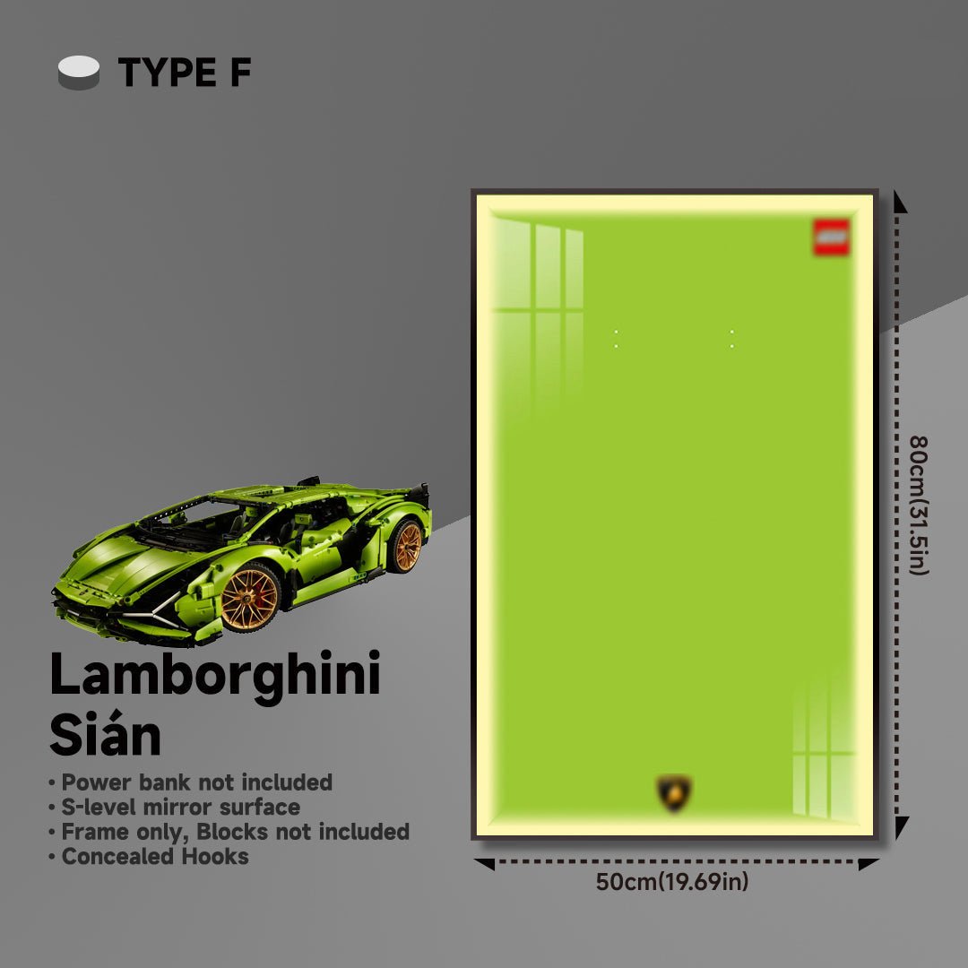 Premium Wall Mount Display Frame for LEGO® Technic™ Lamborghini Sian 42115 - brickzonehub