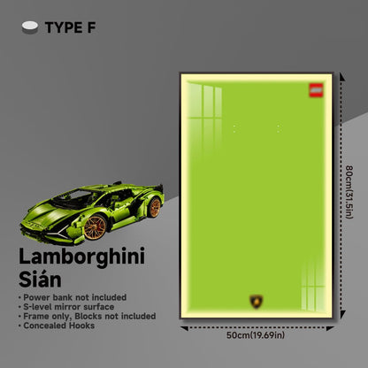 Premium Wall Mount Display Frame for LEGO® Technic™ Lamborghini Sian 42115 - brickzonehub