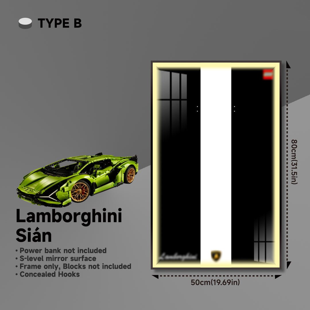 Premium Wall Mount Display Frame for LEGO® Technic™ Lamborghini Sian 42115 - brickzonehub