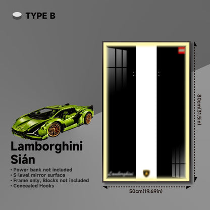 Premium Wall Mount Display Frame for LEGO® Technic™ Lamborghini Sian 42115 - brickzonehub