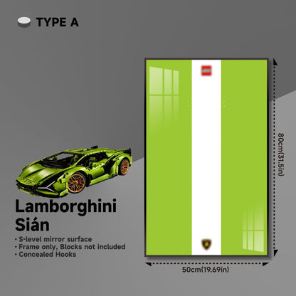 Premium Wall Mount Display Frame for LEGO® Technic™ Lamborghini Sian 42115 - brickzonehub