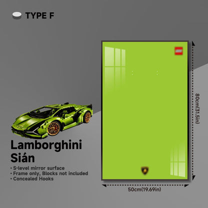 Premium Wall Mount Display Frame for LEGO® Technic™ Lamborghini Sian 42115 - brickzonehub