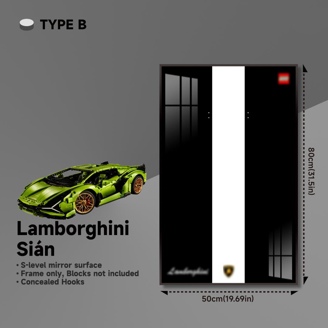 Premium Wall Mount Display Frame for LEGO® Technic™ Lamborghini Sian 42115 - brickzonehub