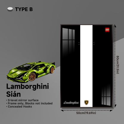 Premium Wall Mount Display Frame for LEGO® Technic™ Lamborghini Sian 42115 - brickzonehub