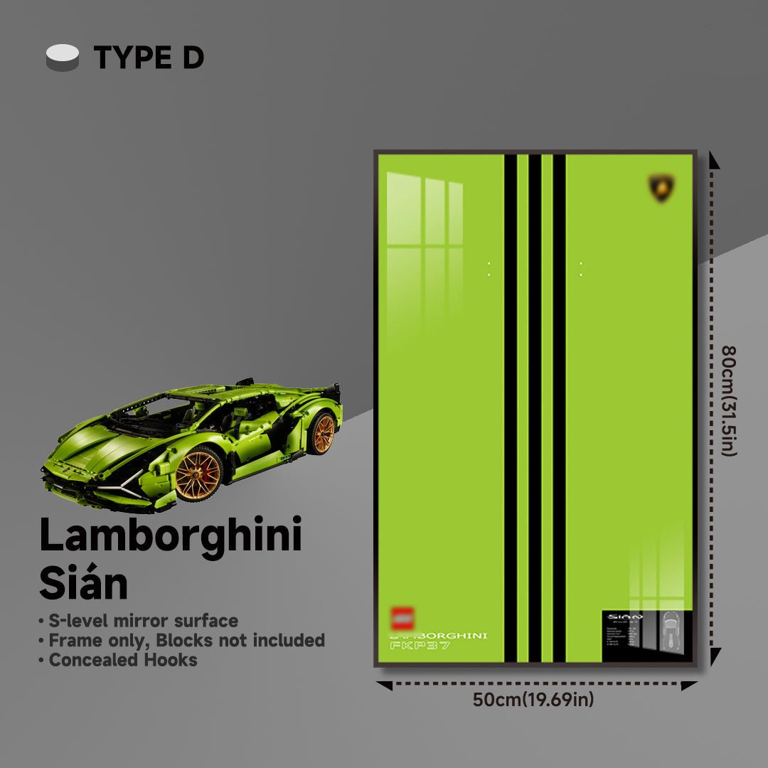 Premium Wall Mount Display Frame for LEGO® Technic™ Lamborghini Sian 42115 - brickzonehub