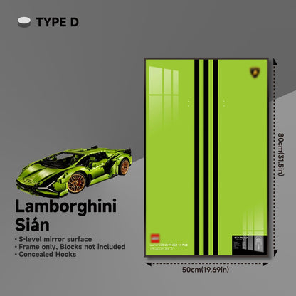Premium Wall Mount Display Frame for LEGO® Technic™ Lamborghini Sian 42115 - brickzonehub