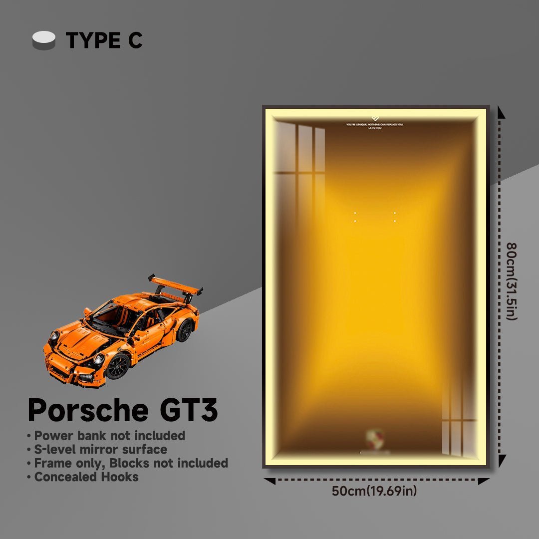 Premium Wall Mount Display Frame for LEGO® Technic™ Porsche 911 GT3 RS 42056 - brickzonehub