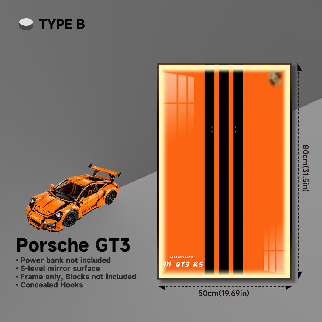 Premium Wall Mount Display Frame for LEGO® Technic™ Porsche 911 GT3 RS 42056 - brickzonehub