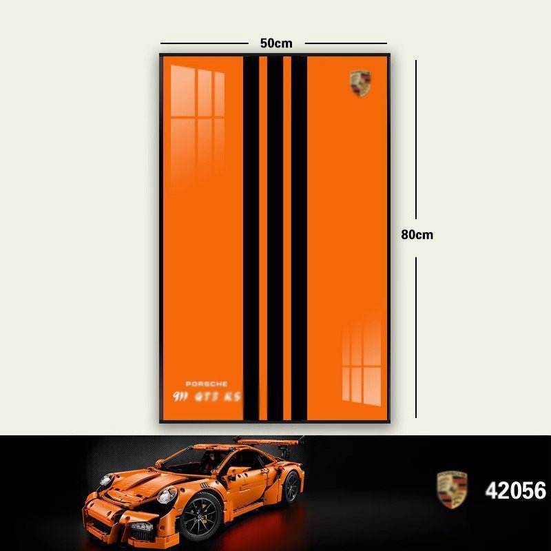 Premium Wall Mount Display Frame for LEGO® Technic™ Porsche 911 GT3 RS 42056 - brickzonehub
