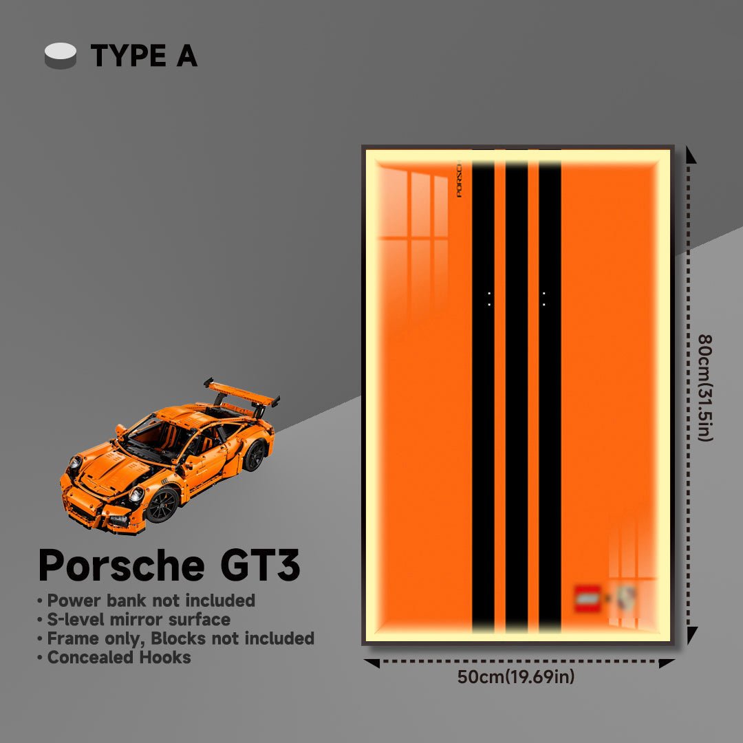 Premium Wall Mount Display Frame for LEGO® Technic™ Porsche 911 GT3 RS 42056 - brickzonehub