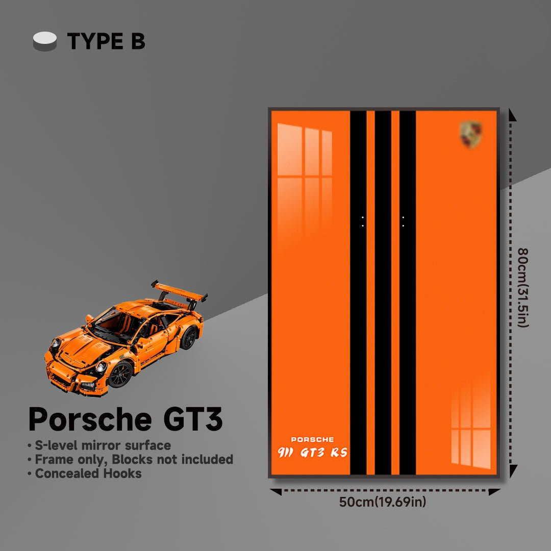 Premium Wall Mount Display Frame for LEGO® Technic™ Porsche 911 GT3 RS 42056 - brickzonehub