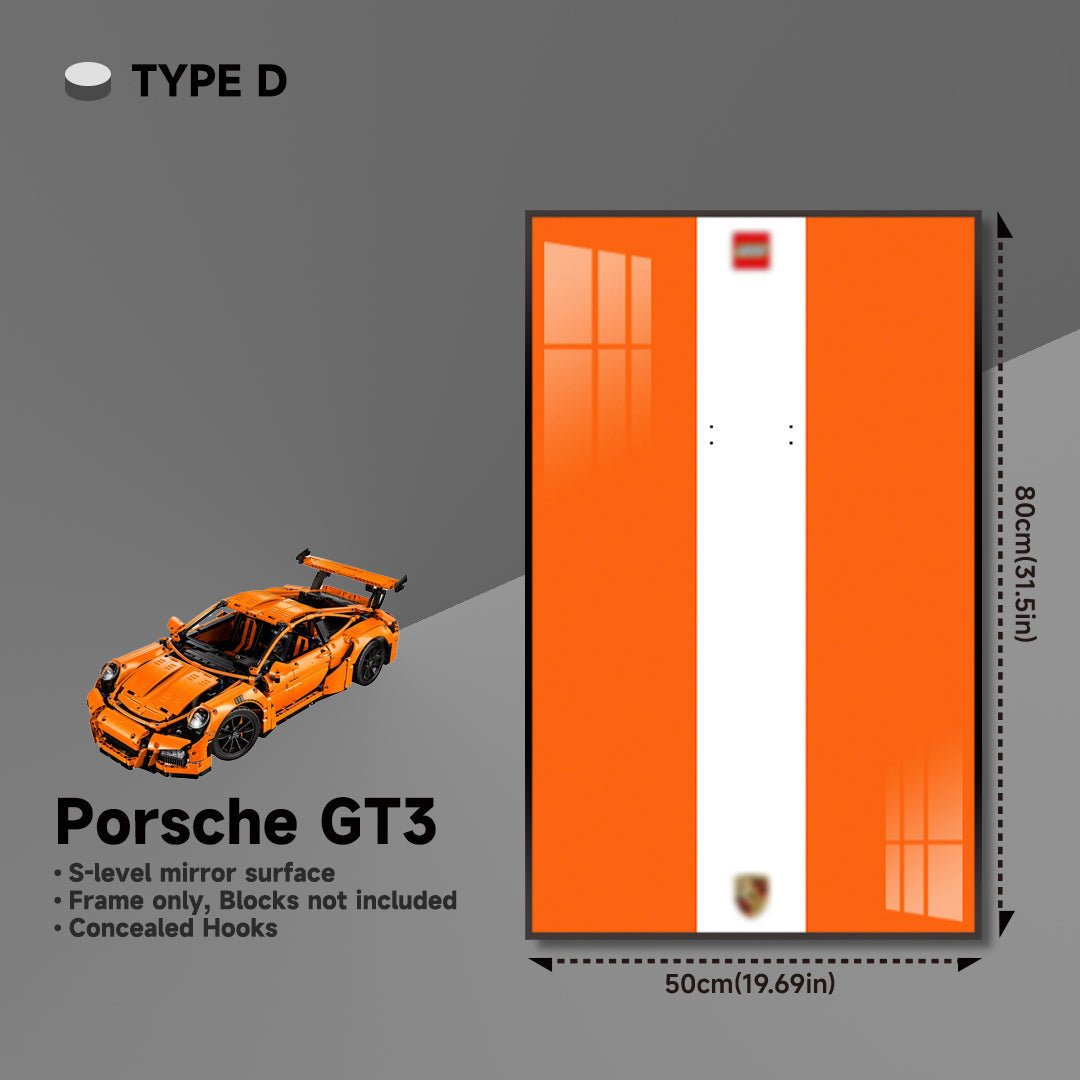 Premium Wall Mount Display Frame for LEGO® Technic™ Porsche 911 GT3 RS 42056 - brickzonehub