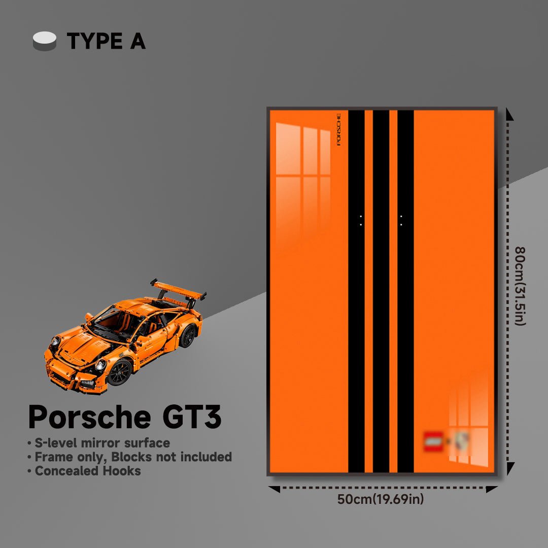 Premium Wall Mount Display Frame for LEGO® Technic™ Porsche 911 GT3 RS 42056 - brickzonehub