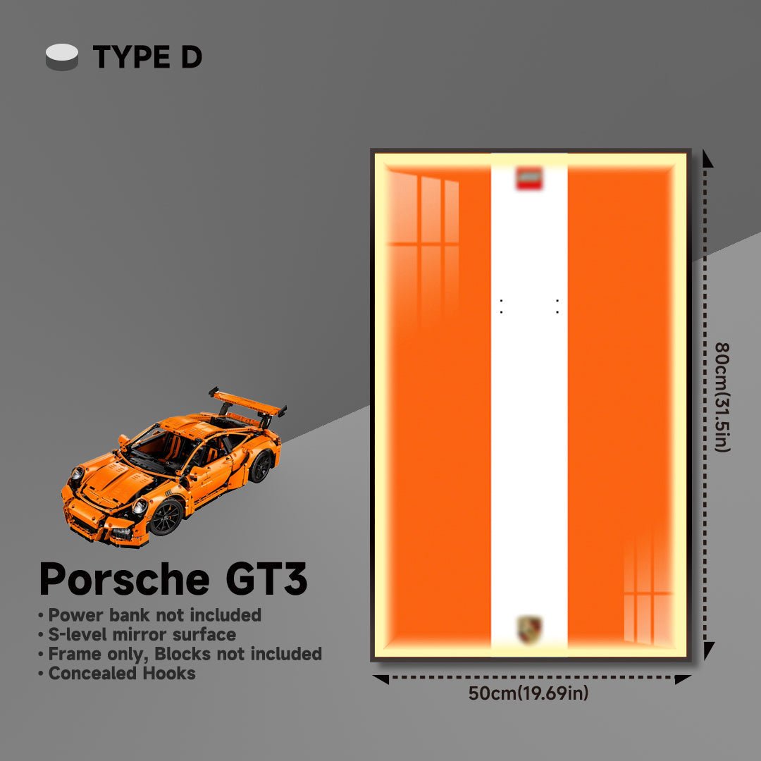 Premium Wall Mount Display Frame for LEGO® Technic™ Porsche 911 GT3 RS 42056 - brickzonehub