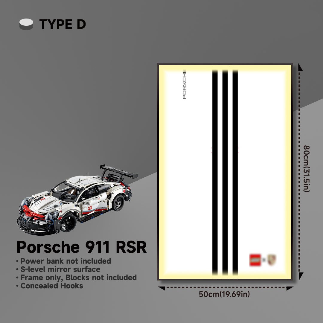 Premium Wall Mount Display Frame for LEGO® Technic™ Porsche 911 RSR 42096 - brickzonehub