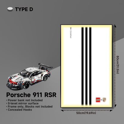 Premium Wall Mount Display Frame for LEGO® Technic™ Porsche 911 RSR 42096 - brickzonehub