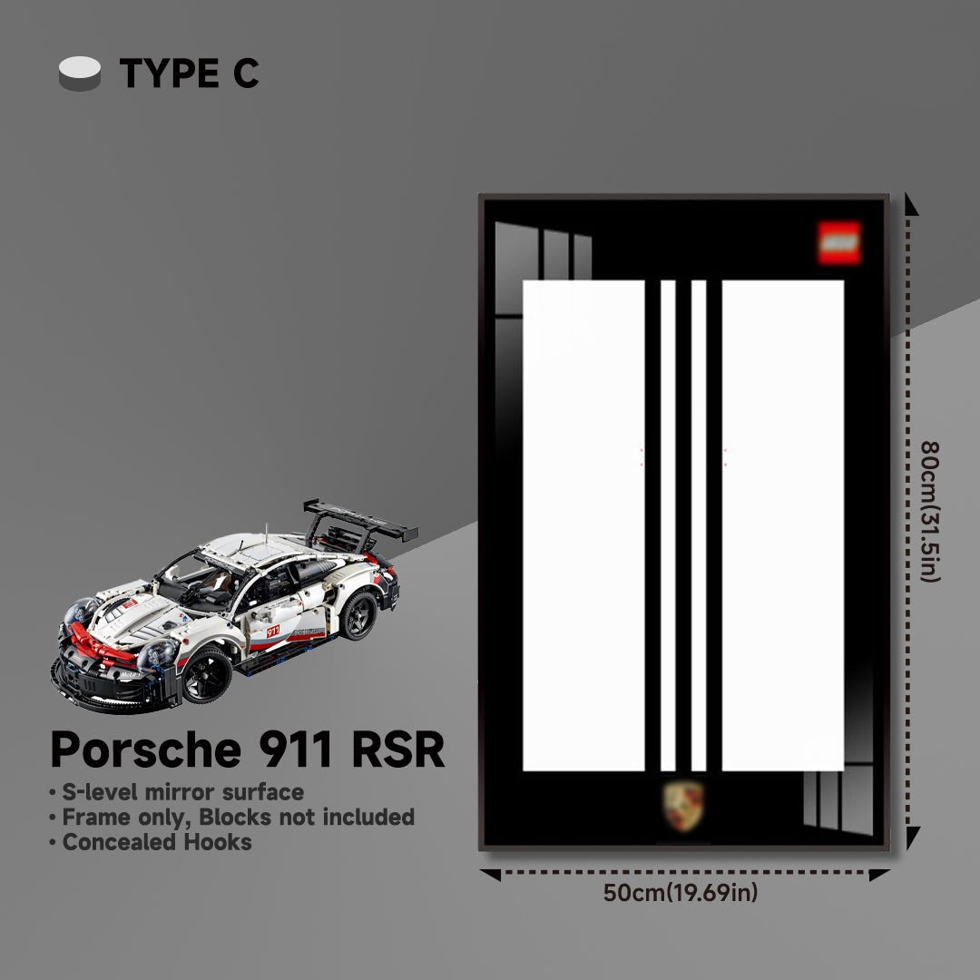 Premium Wall Mount Display Frame for LEGO® Technic™ Porsche 911 RSR 42096 - brickzonehub