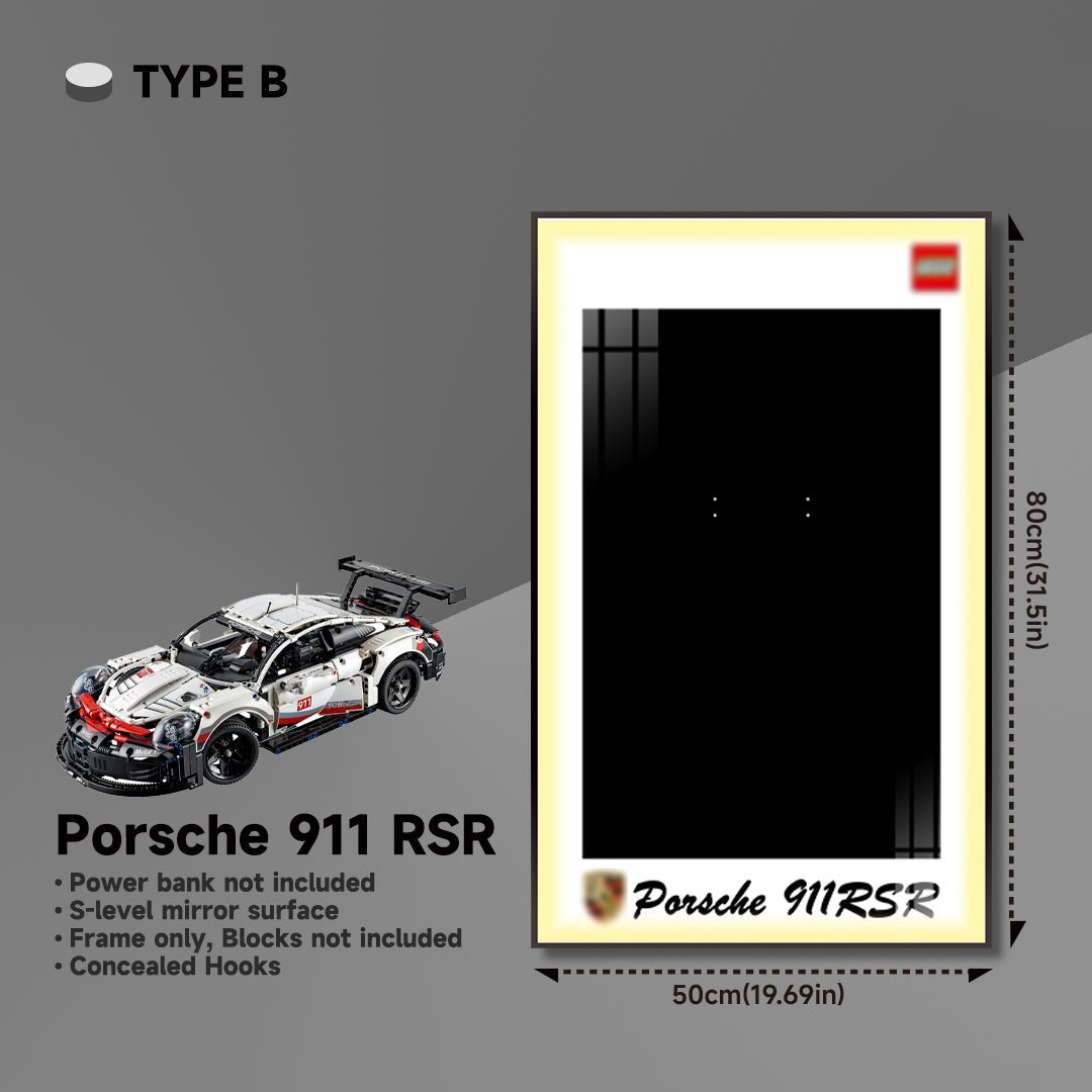 Premium Wall Mount Display Frame for LEGO® Technic™ Porsche 911 RSR 42096 - brickzonehub
