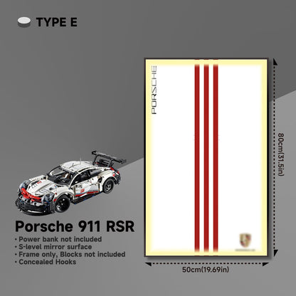 Premium Wall Mount Display Frame for LEGO® Technic™ Porsche 911 RSR 42096 - brickzonehub
