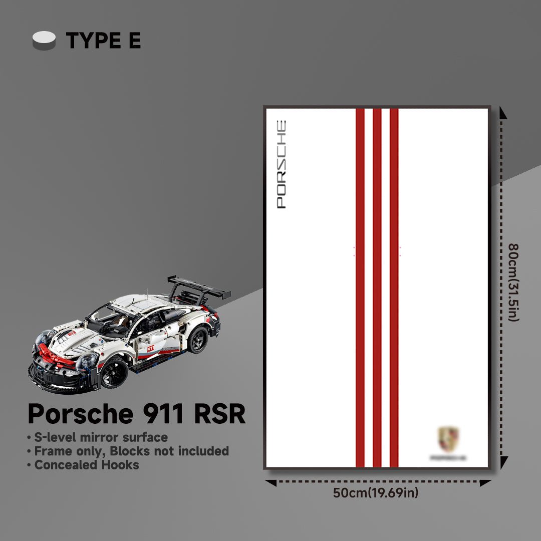 Premium Wall Mount Display Frame for LEGO® Technic™ Porsche 911 RSR 42096 - brickzonehub