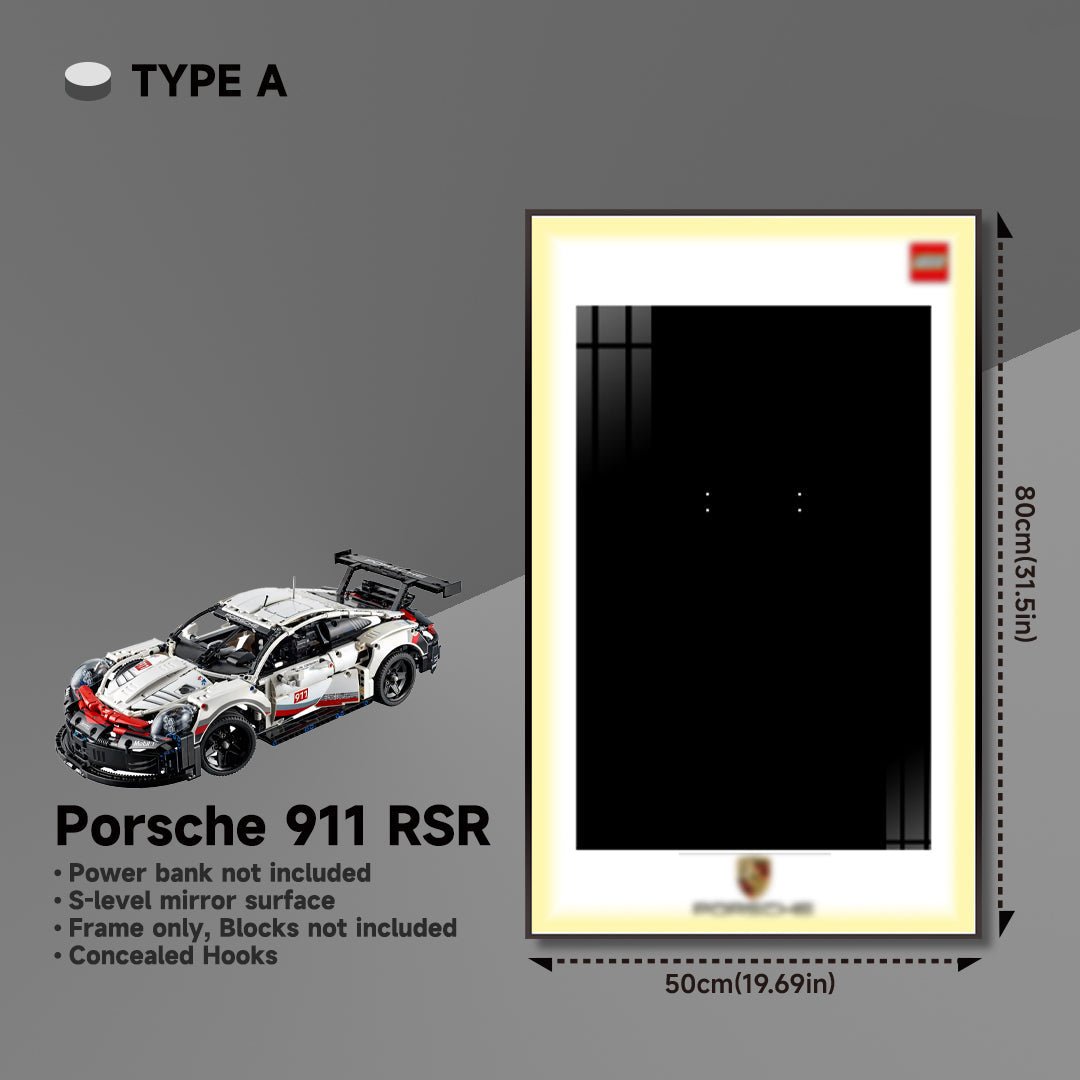 Premium Wall Mount Display Frame for LEGO® Technic™ Porsche 911 RSR 42096 - brickzonehub