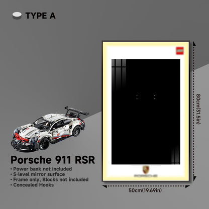 Premium Wall Mount Display Frame for LEGO® Technic™ Porsche 911 RSR 42096 - brickzonehub
