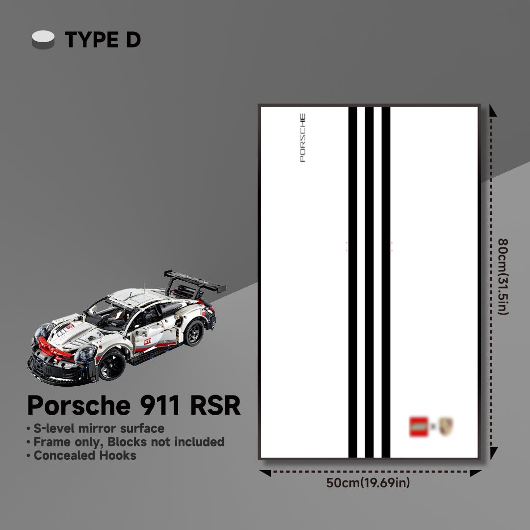 Premium Wall Mount Display Frame for LEGO® Technic™ Porsche 911 RSR 42096 - brickzonehub