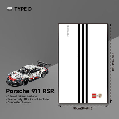 Premium Wall Mount Display Frame for LEGO® Technic™ Porsche 911 RSR 42096 - brickzonehub