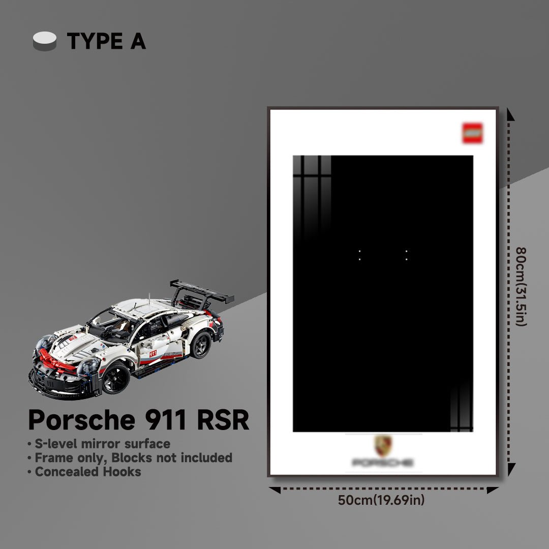 Premium Wall Mount Display Frame for LEGO® Technic™ Porsche 911 RSR 42096 - brickzonehub