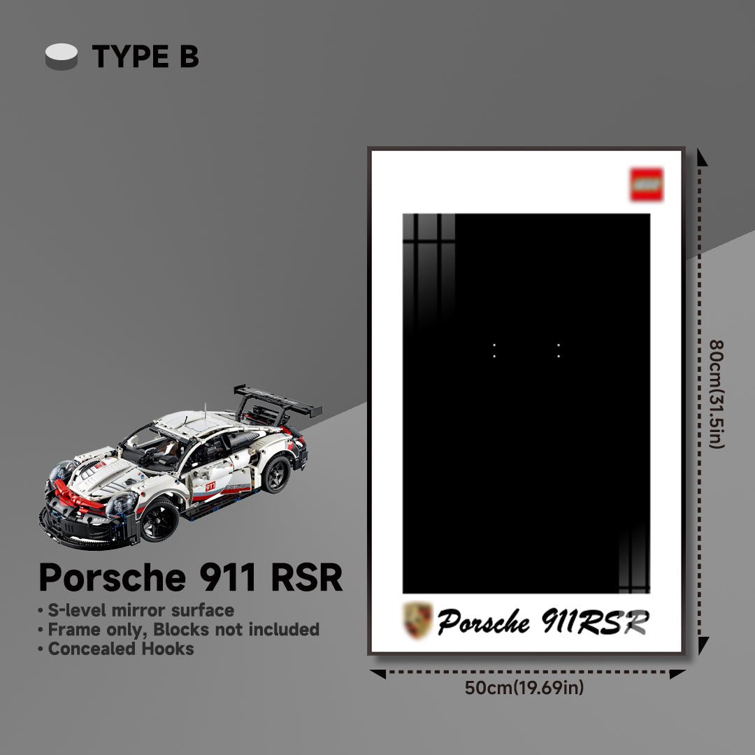 Premium Wall Mount Display Frame for LEGO® Technic™ Porsche 911 RSR 42096 - brickzonehub