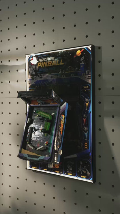 Wall Display Frame Compatible with LEGO® Arcade Pinball Machine 11374