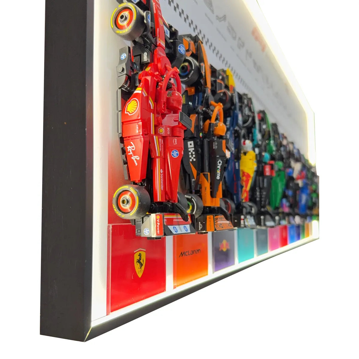 Wall Display Frame for LEGO® Speed Champions F1 | 12-Car | Grand Prix | White