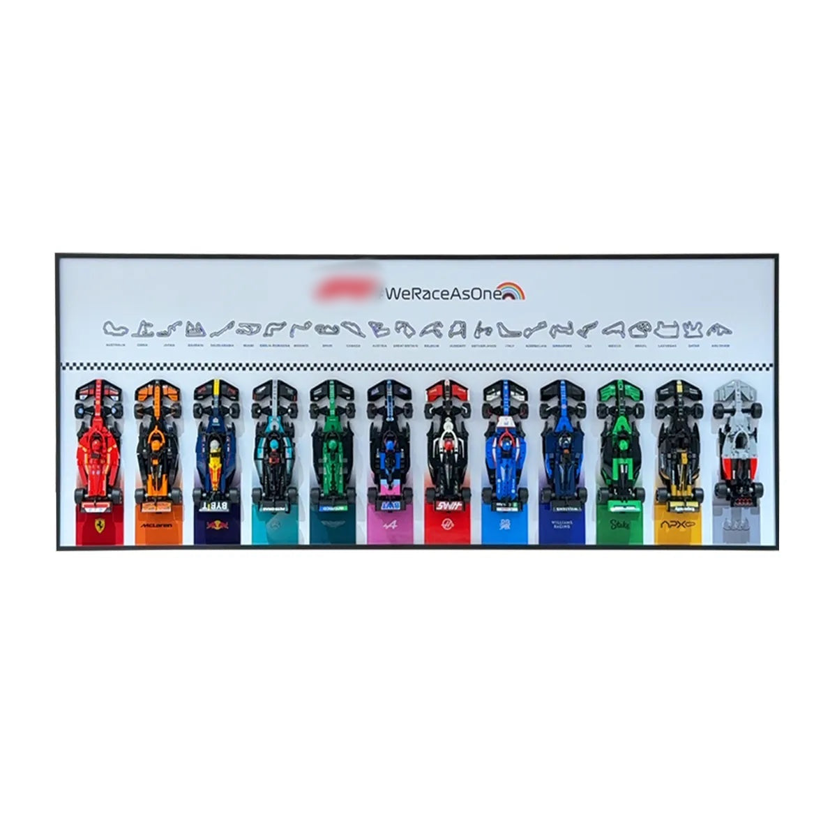 Wandmontierter Displayrahmen, kompatibel mit der LEGO® Speed ​​Champions F1-Serie