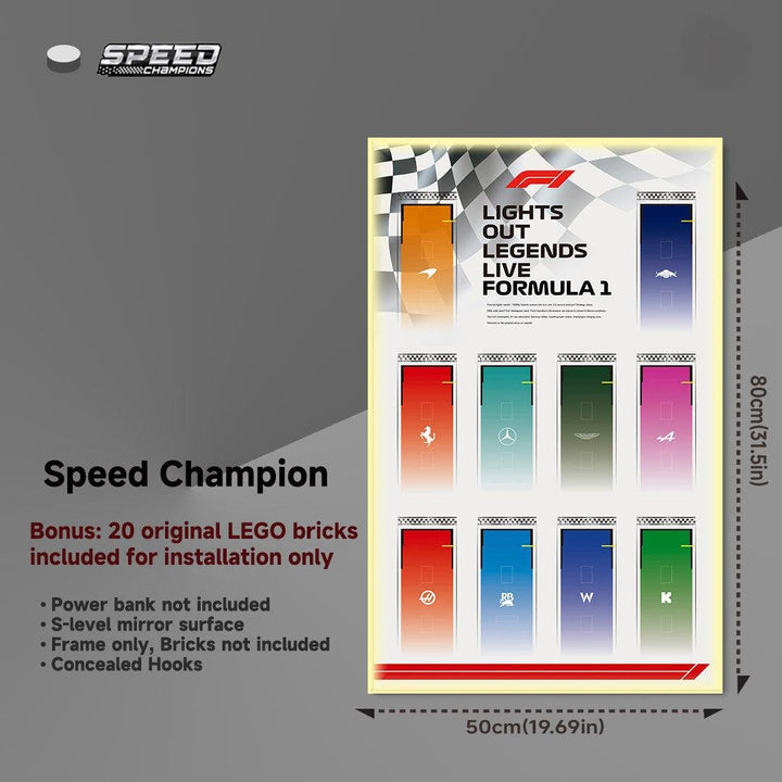 Speed Champions F1 LEGO® Car Collector Wall Display - brickzonehub