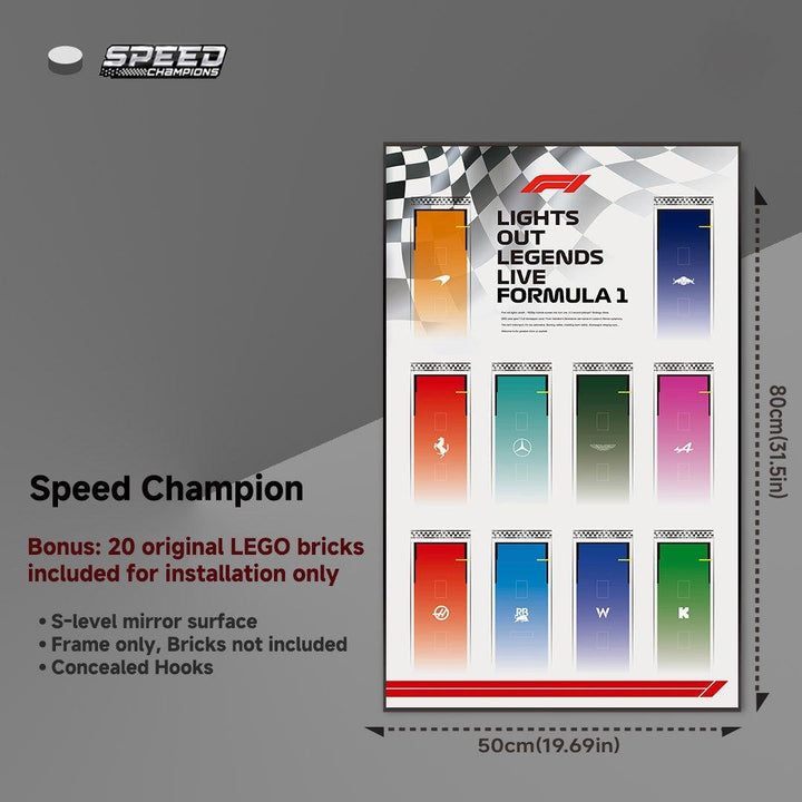 Speed Champions F1 LEGO® Car Collector Wall Display - brickzonehub