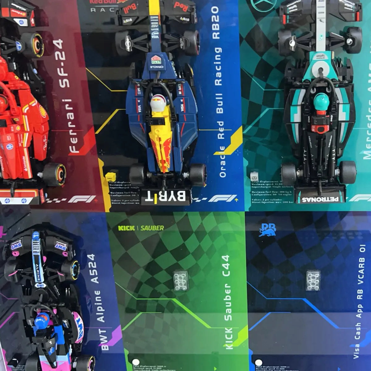 Acryl-Vitrine für LEGO Speed ​​Champions F1-Autos (2x5-Raster)