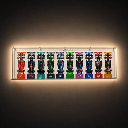 Acryl-Vitrine für LEGO Speed ​​Champions F1-Autos (1x10-Raster)